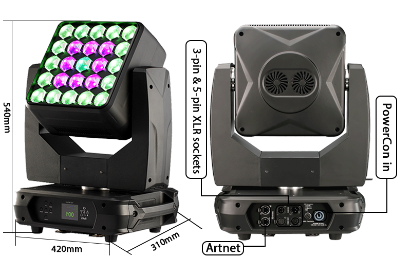 led wash zoom matrix moving head