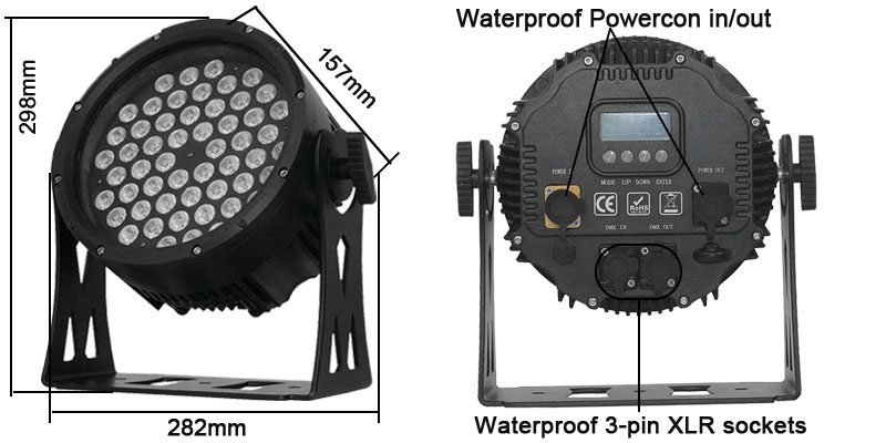 LED waterproof par 54x3w